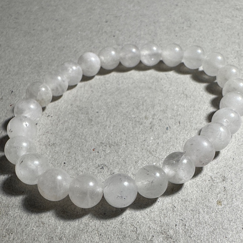 Elegant White 8mm Selenic  Bracelet - Picture 2 of 3